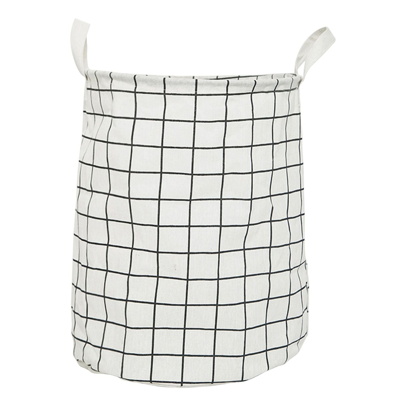 Foldable Dirty Clothes Basket Household Cotton Linen Dirty Laundry Basket Storage Basket Laundry Organizer White Squares