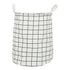 Foldable Dirty Clothes Basket Household Cotton Linen Dirty Laundry Basket Storage Basket Laundry Organizer White Squares