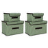 4 Pcs Non Woven Storage Box Case Dustproof Collapsible Two Large and Two Small for Household Home Light Green
