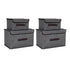 4 Pcs Non Woven Storage Box Case Dustproof Collapsible Two Large and Two Small for Household Home Grey
