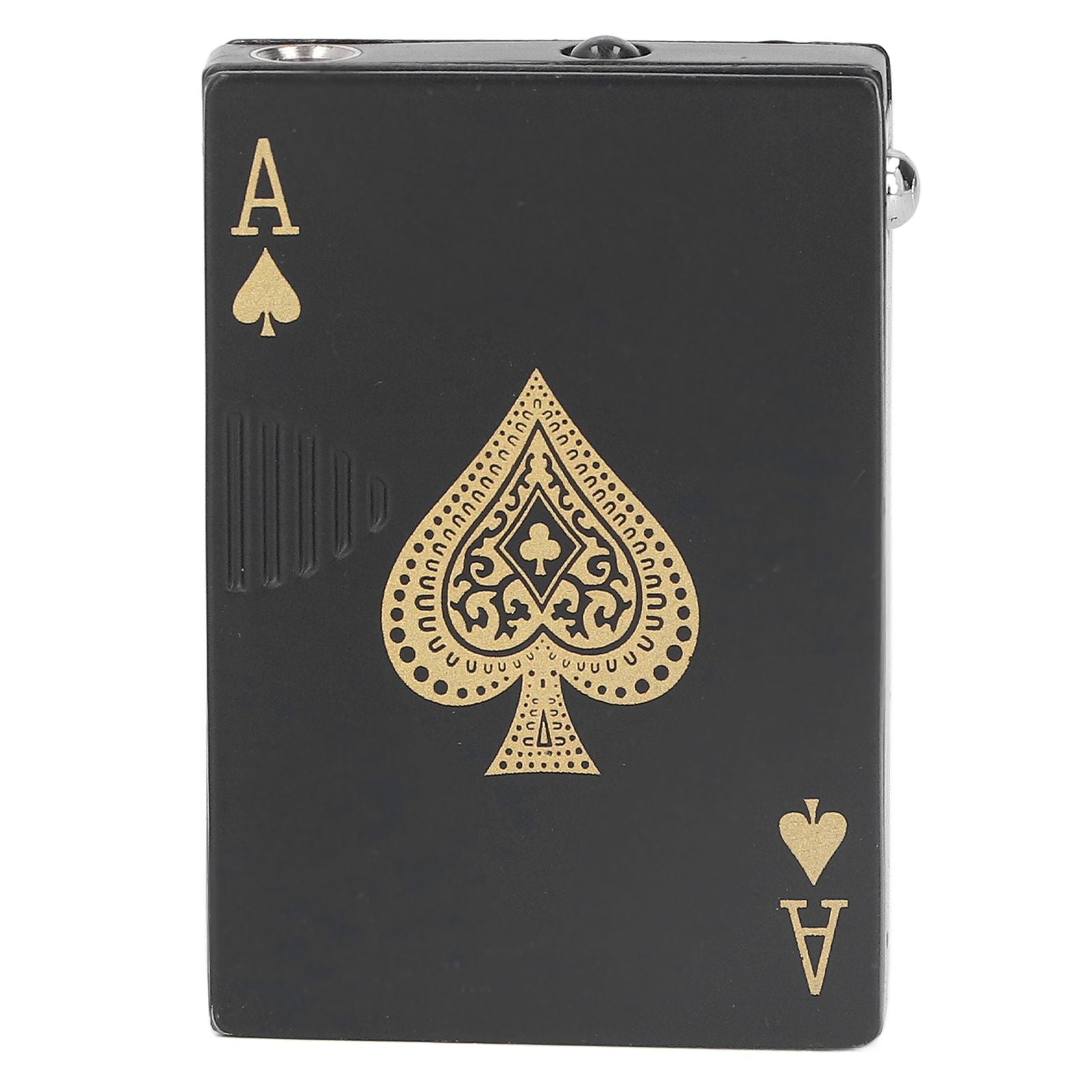 Poker Lighter Windproof UV Light Zinc Alloy Refillable Cigar Cigarette Lighter for Men Women Black Spade A
