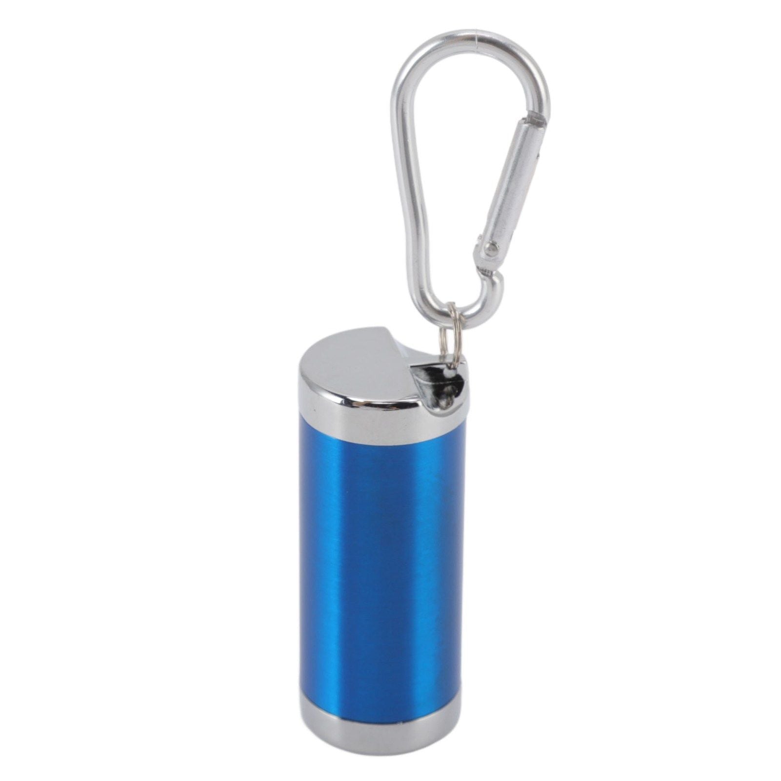 Portable Ashtray Stainless Steel Fireproof Buckle Design Exquisite Look Mini Ashtray Keychain for Car Office Blue