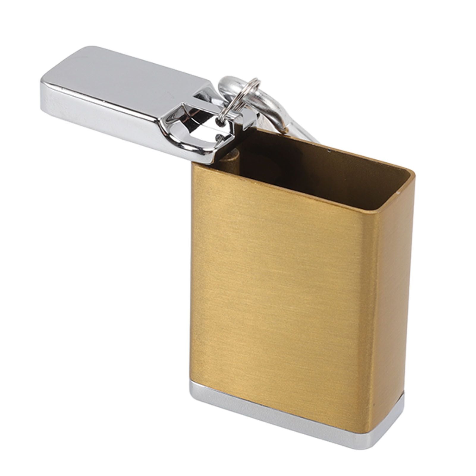 Ashtray Portable Mini Zinc Alloy Fireproof Delicate Ashtray Keychain with Buckle Lid Gold