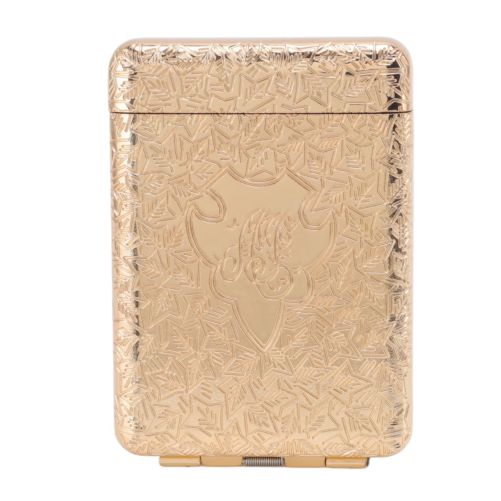 Retro Cigarette Case for 16pcs Coarse Cigarettes 3 Opening Stereo Embossed Pattern Portable Cigarette Box Gold
