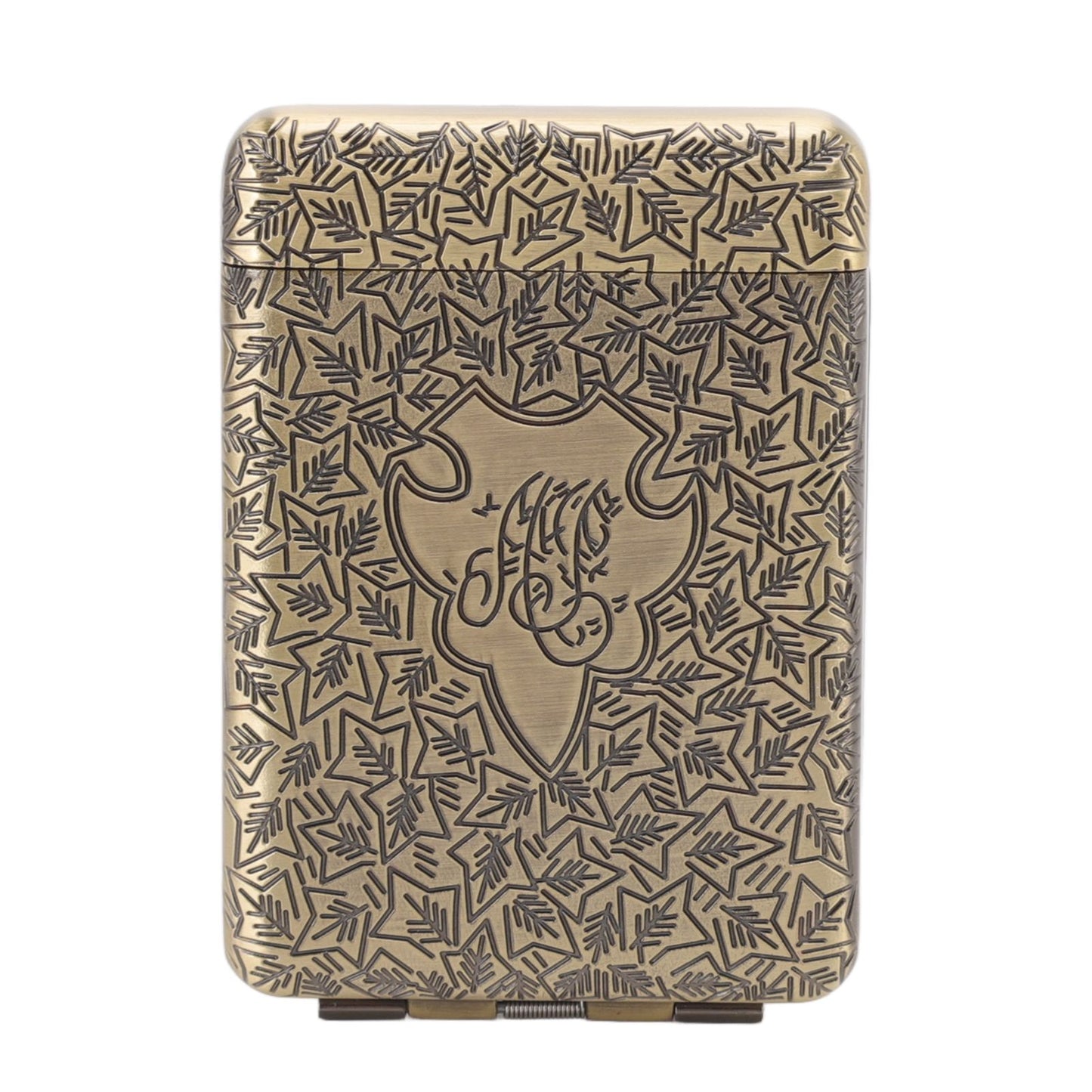 Retro Cigarette Case for 16pcs Coarse Cigarettes 3 Opening Stereo Embossed Pattern Portable Cigarette Box Bronze