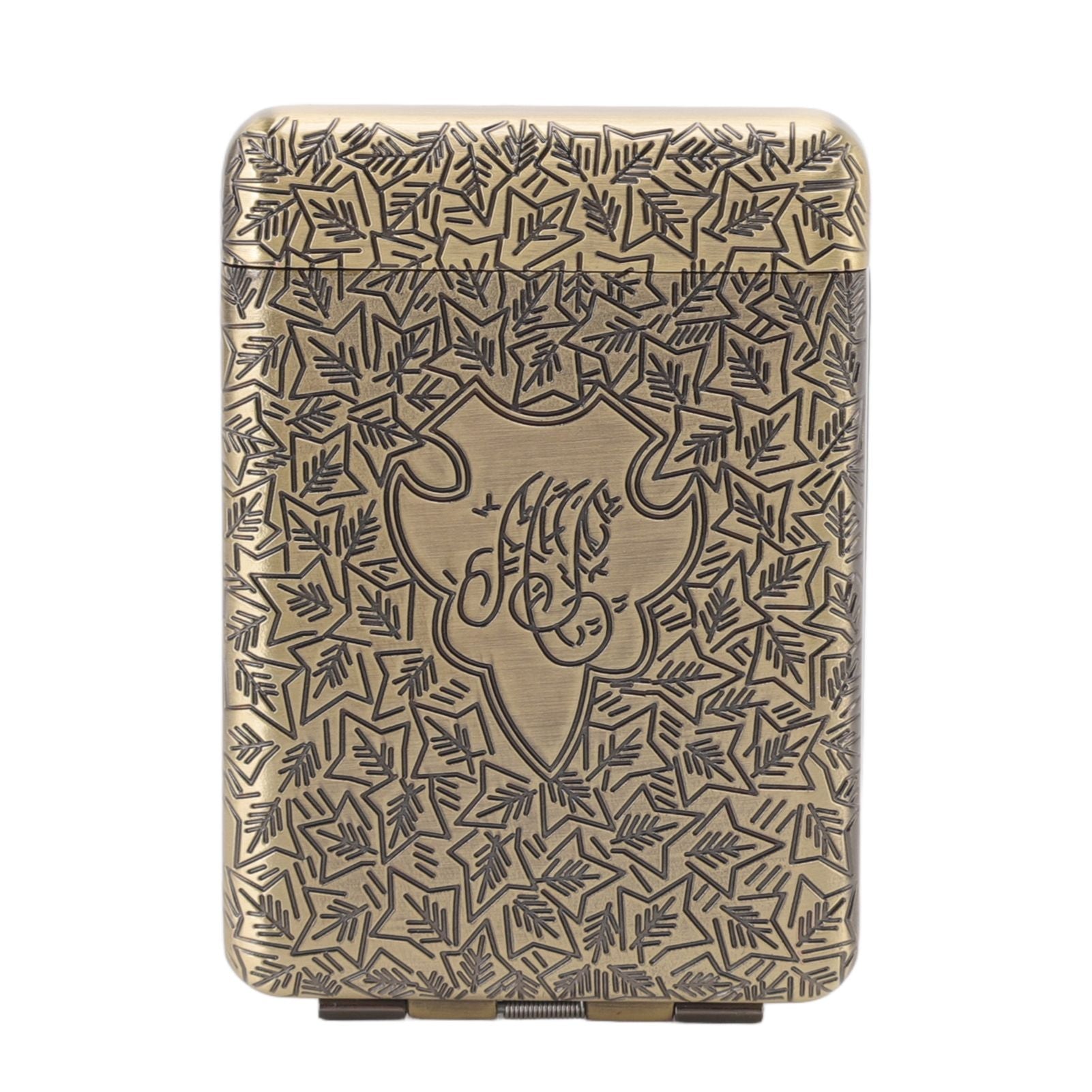 Retro Cigarette Case for 16pcs Coarse Cigarettes 3 Opening Stereo Embossed Pattern Portable Cigarette Box Bronze