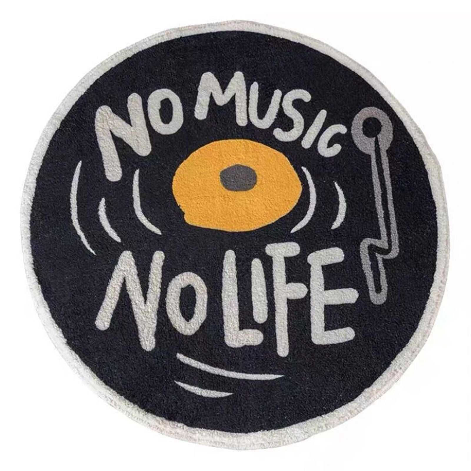 Water Absorbent Mat Retro CD Disk Design Anti Slip Thick Soft Imitation Cashmere Home Bathroom Mat Type 1 100x100cm