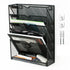 5 Tier Wall File Organizer Vertical Placement Glossy Edges Wall Mount File Holder with Hanging Hole for Office Black