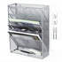 5 Tier Wall File Organizer Vertical Placement Glossy Edges Wall Mount File Holder with Hanging Hole for Office Silver