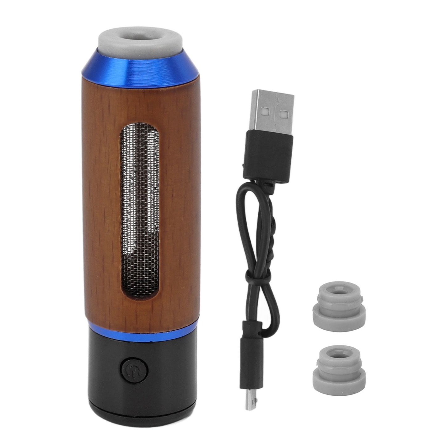 Handheld Car Ashtray with Cigarette Lighter No Leakage Portable Mini Car Cigarette Holder 50mAh Blue