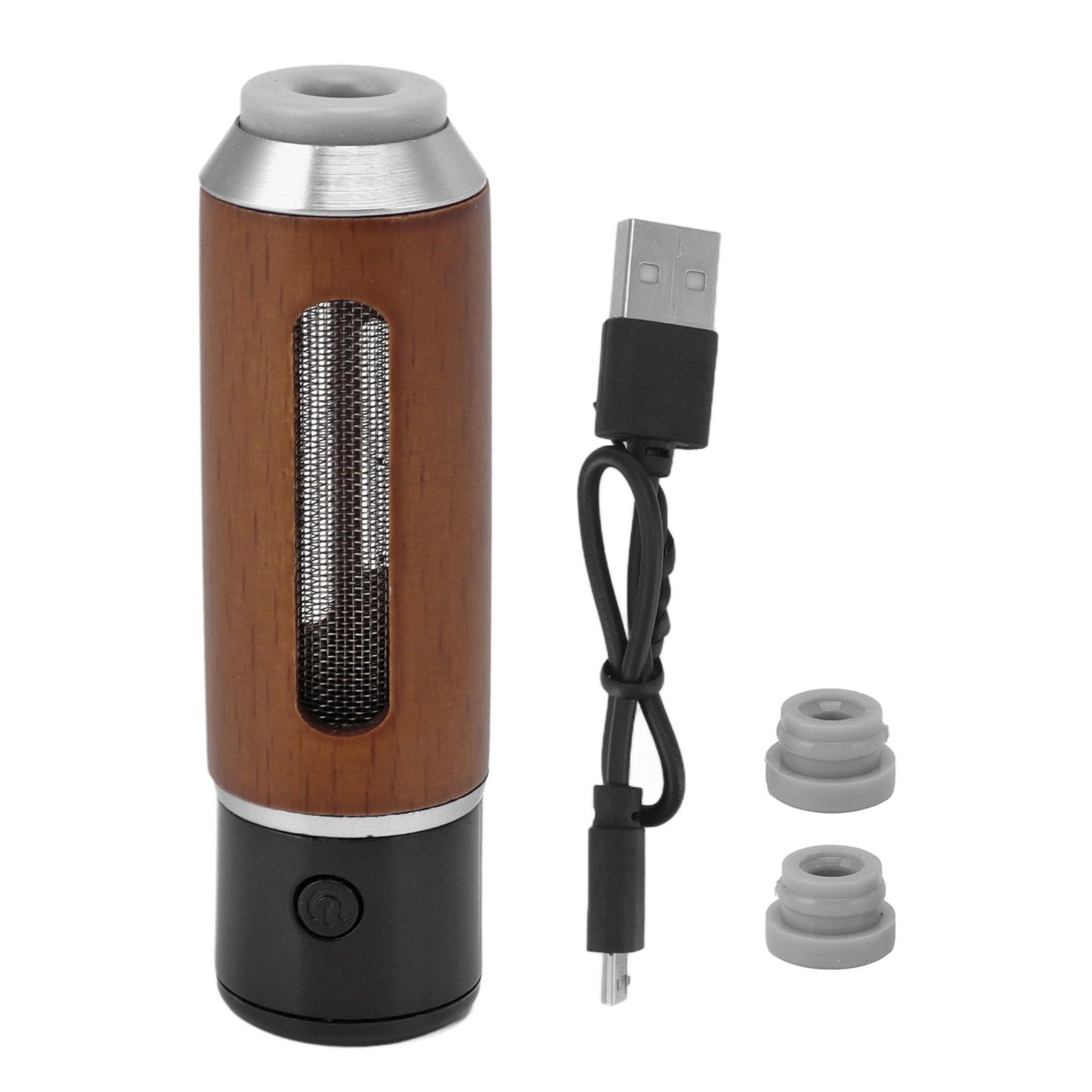 Handheld Car Ashtray with Cigarette Lighter No Leakage Portable Mini Car Cigarette Holder 50mAh Silver