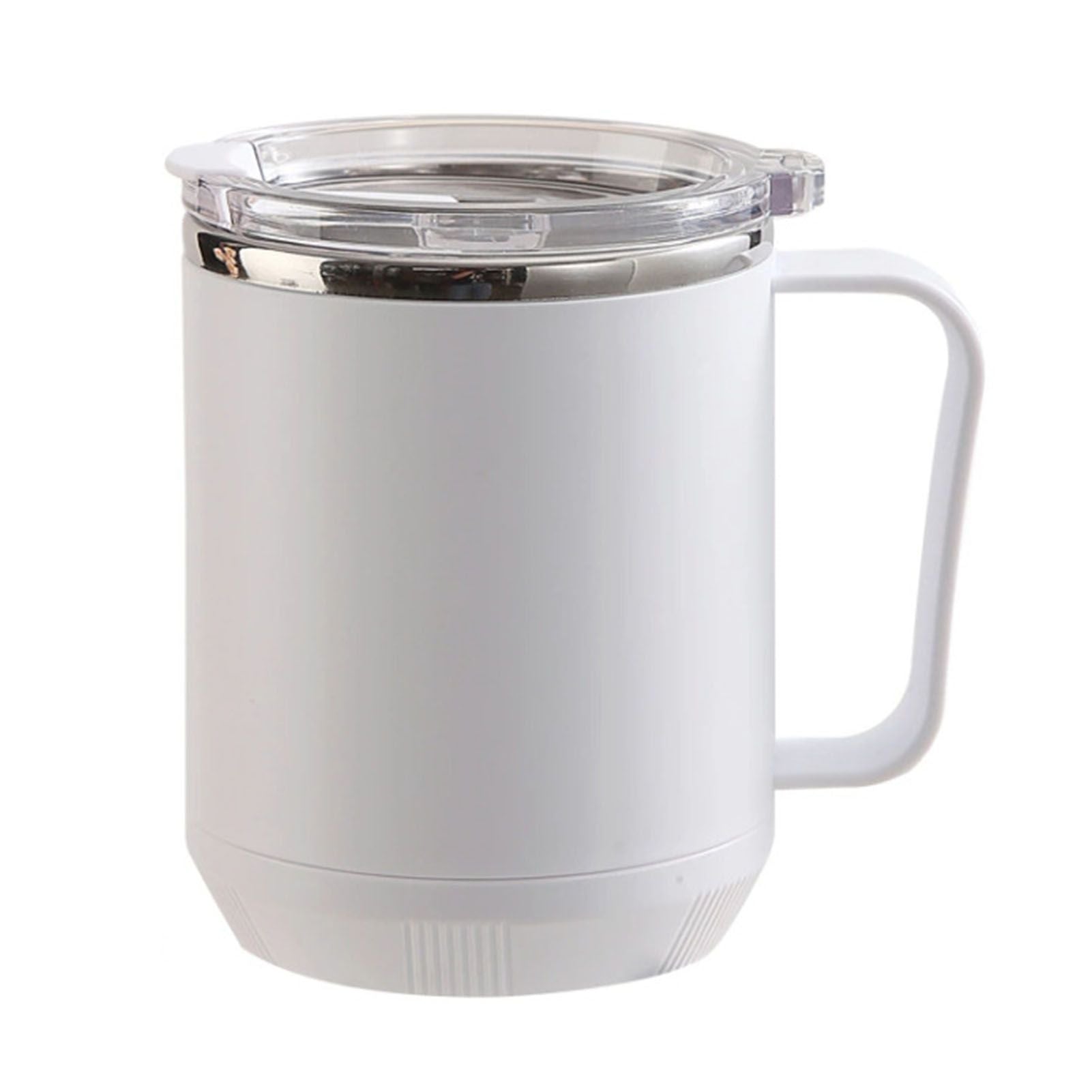 Coffee Mug 460ml 304 Stainless Steel Liner Leakproof Elegant Portable Mug for Outdoor Activities White