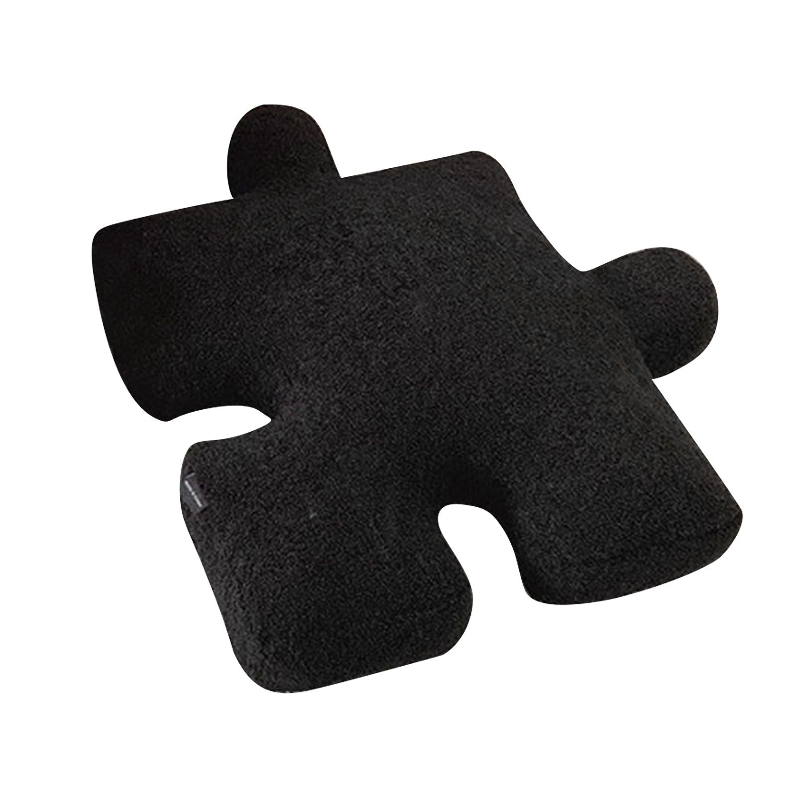 Plush Throw Pillow Ultra Soft Cushion Puzzle Special Shaped for Sofa Bed Window Home Decor Black