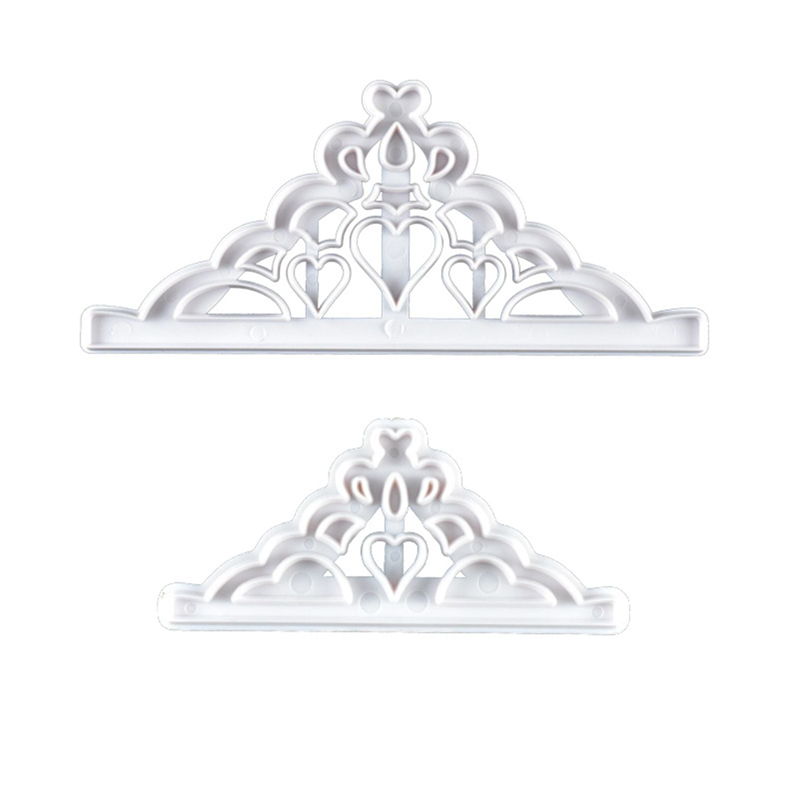 2 Pcs Crown Cutters Set Princess Crown Mold Tiara Cutter Cake Decorating Mold for DIY Birthday Party Dinner