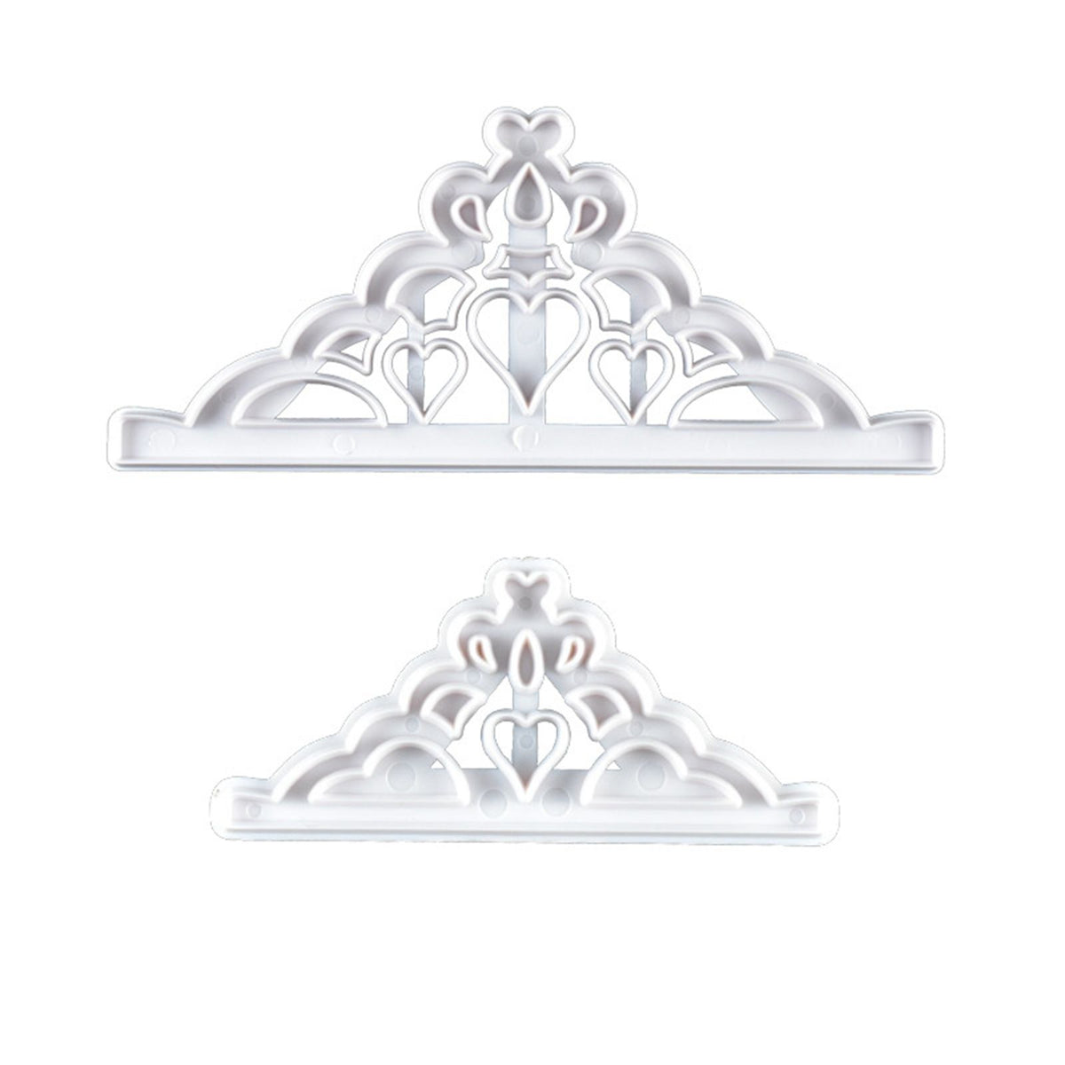 2 Pcs Crown Cutters Set Princess Crown Mold Tiara Cutter Cake Decorating Mold for DIY Birthday Party Dinner