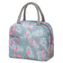 Insulated Lunch Bag Large Capacity Flamingo Pattern Portable Thickened Zipper Lunch Bag for School Work Gray Flamingo
