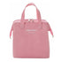 Insulated Lunch Bag Solid Color Oxford Cloth Waterproof Metal Zipper Portable Lunchbox for Commuting Pink