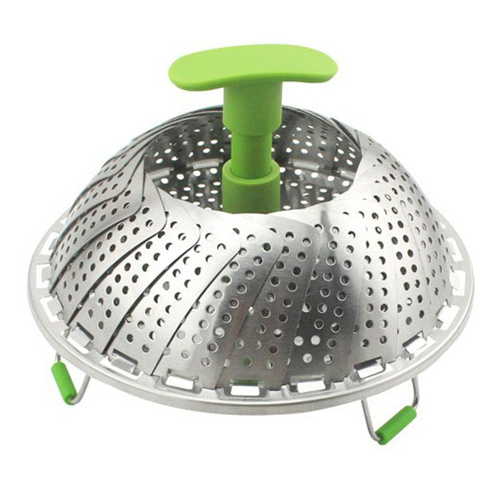 Steam Basket Stainless Steel Folding Vegetable Steam Basket with ABS Handle for Veggie Fish Seafood Cooking Steam Basket