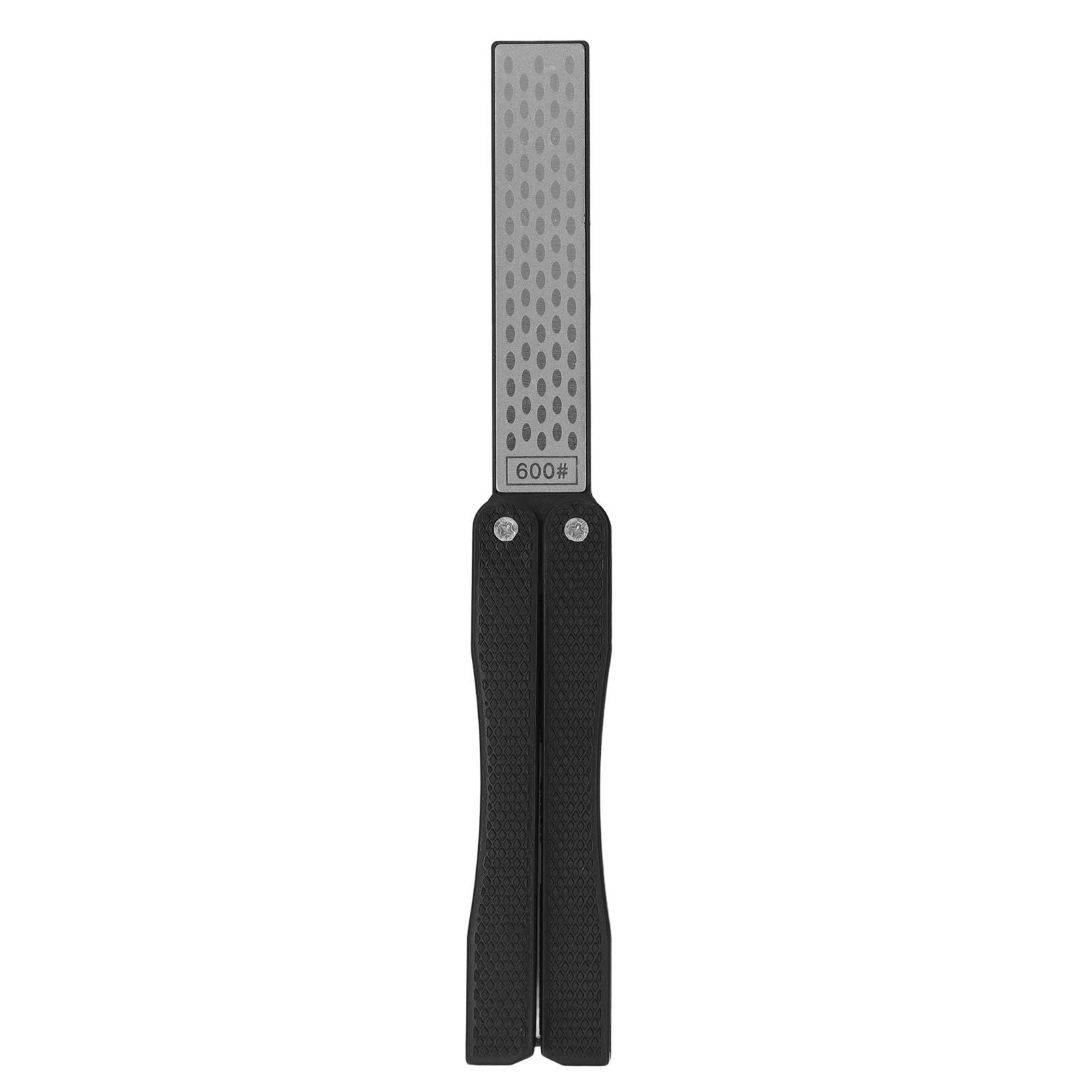 Knife Sharpener Foldable Fan Shaped Adamas Material Lightweight Portable Knife Sharpener for Outdoor Home Black