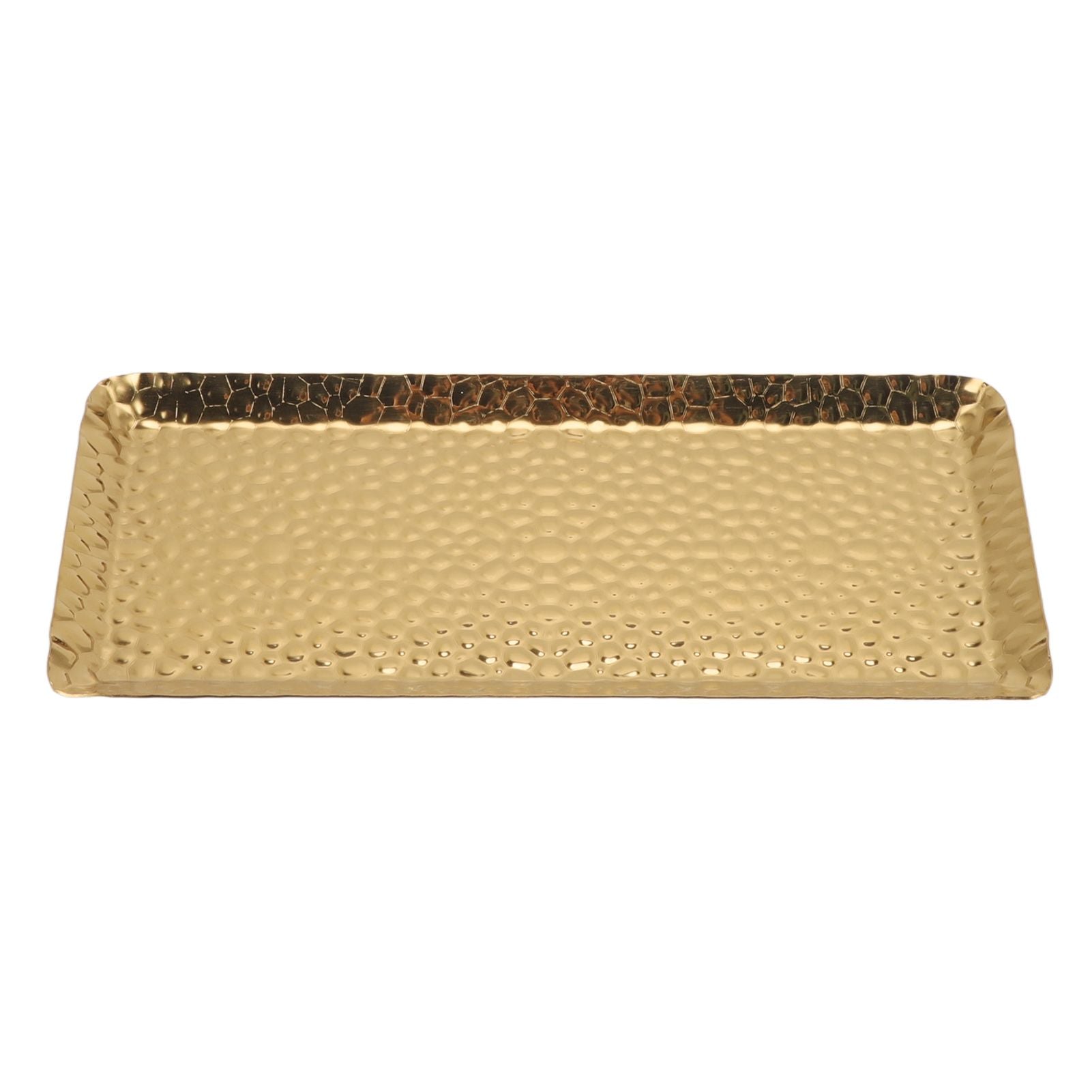 25x11cm Towel Hammered Trays Stainless Steel Multi Purpose Dishwasher Safe Dessert Tray Plate for Home Restaurant Gold