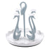 Swan Cup Holder with Rotating Drip Tray Plastic Rotatable Drinking Cup Drainer Stand Rack for Home Kitchen Blue 4 Heads