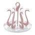 Swan Cup Holder with Rotating Drip Tray Plastic Rotatable Drinking Cup Drainer Stand Rack for Home Kitchen Pink 6 Heads