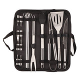 20pcs Barbecue Utensils Food Grade Stainless Steel Skewer Fork Knife BBQ Tool Set for Camping Hiking