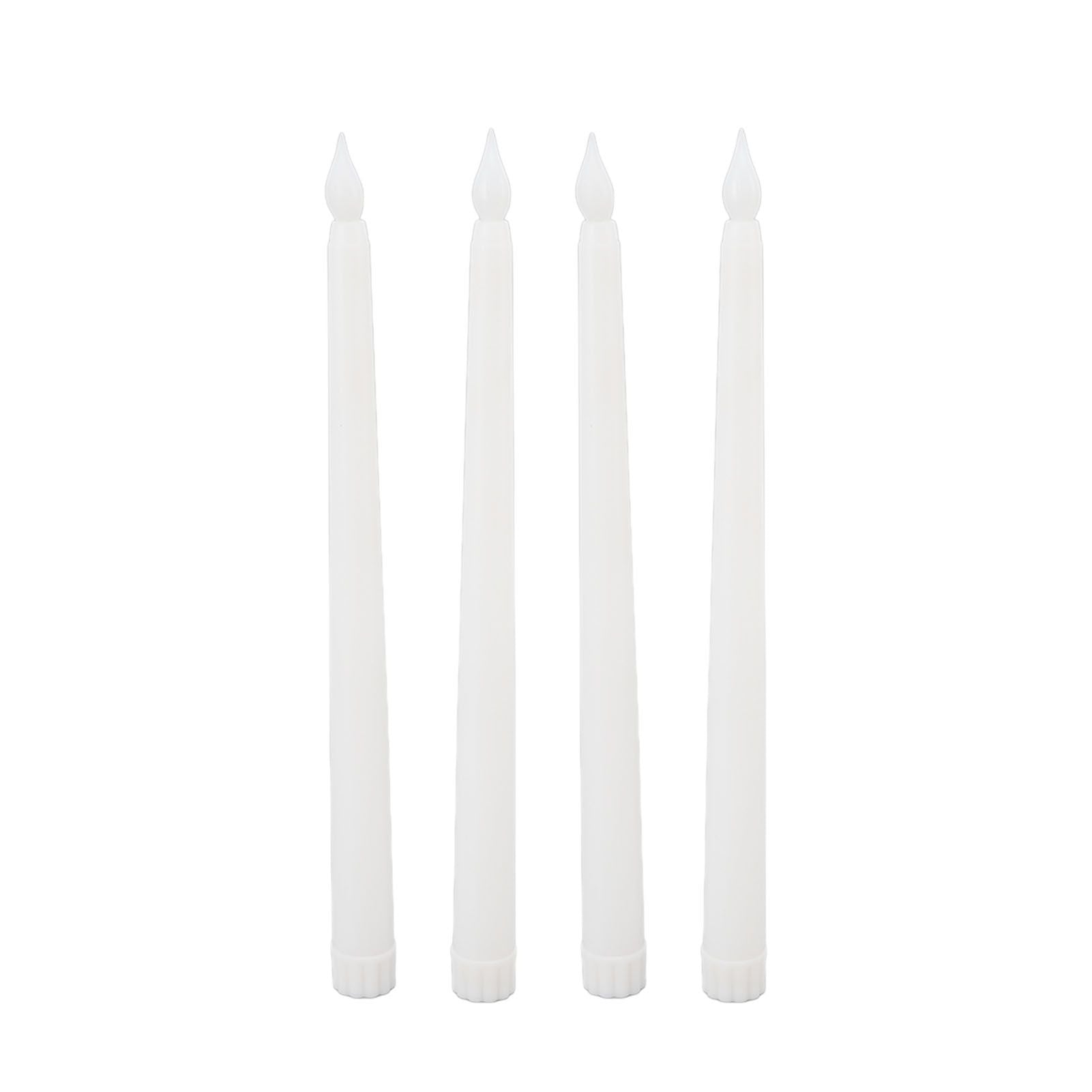 4 Pcs LED Candles Smoke Free Flameless Safe Environmentally Friendly Warm Light Electric LED Taper Candle White