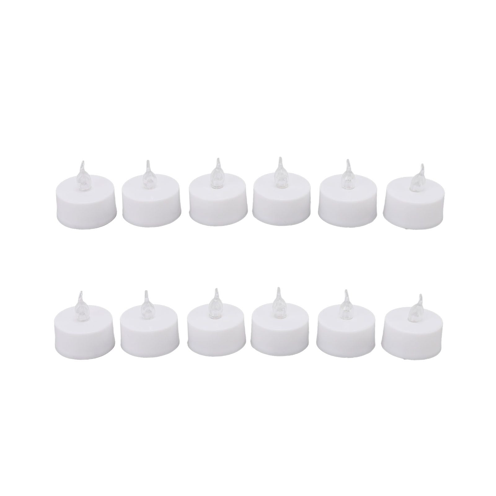 12Pcs Flameless LED Candle Light Tea Lights Candles with Color Transparent Wick Halloween Holiday Party Room Ambinece Props