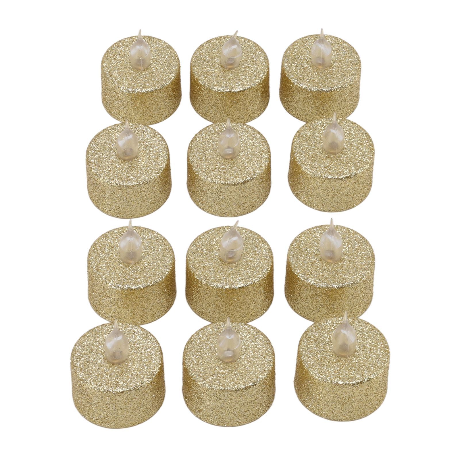 LED Candle Light Flameless Battery Operated Decorative Electronic Tea Light for Christmas Wedding 12pcs Gold