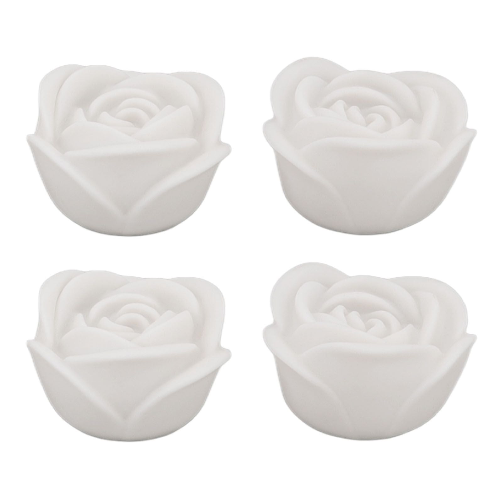 4 Pcs LED Rose Candle Light Flameless Smokeless Colorful LED Decorative Light for Bars Cafe Weddings Family Gatherings