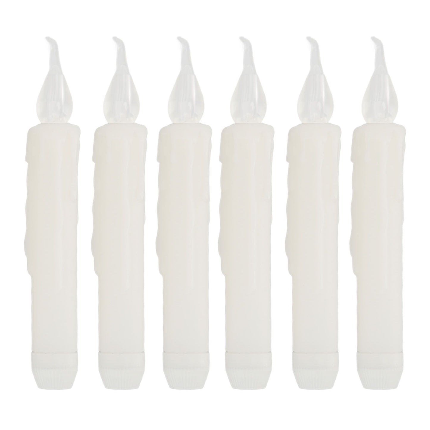 6 Pcs LED Taper Candles Smokeless Reusable Warm Light Long Strip Candle Lights for Parties Weddings Family Gatherings