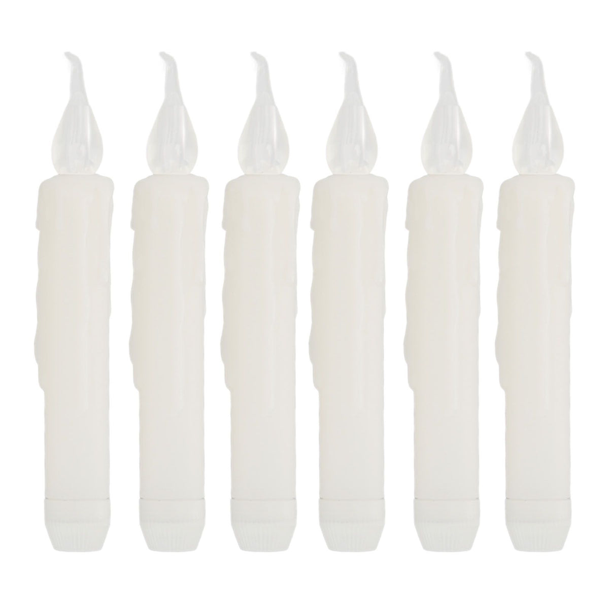 6 Pcs LED Taper Candles Smokeless Reusable Warm Light Long Strip Candle Lights for Parties Weddings Family Gatherings