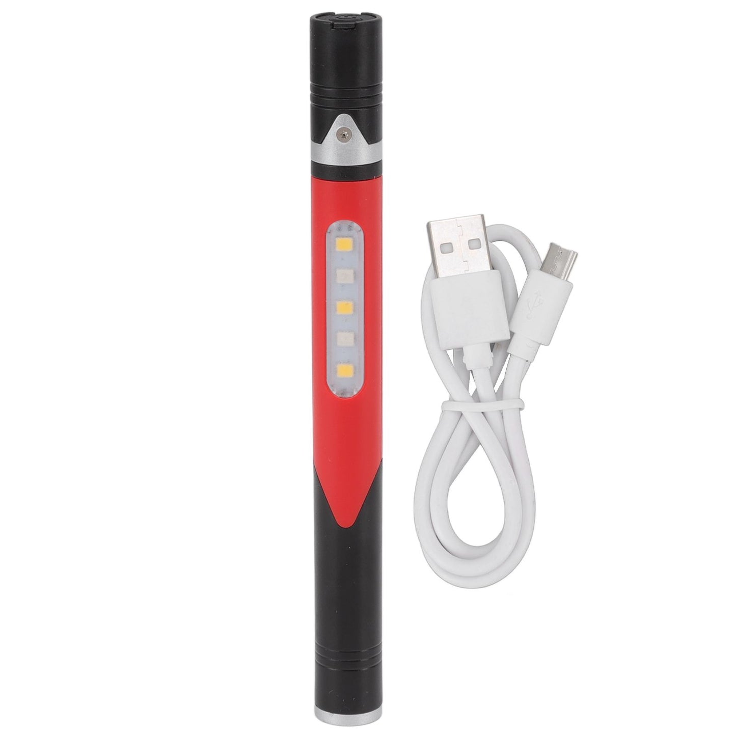 Pen Flashlight USB Charge 3 Light Sources LED Chip Clip Design Widely Used Pen Light Flashlight for Repair Hospital Red