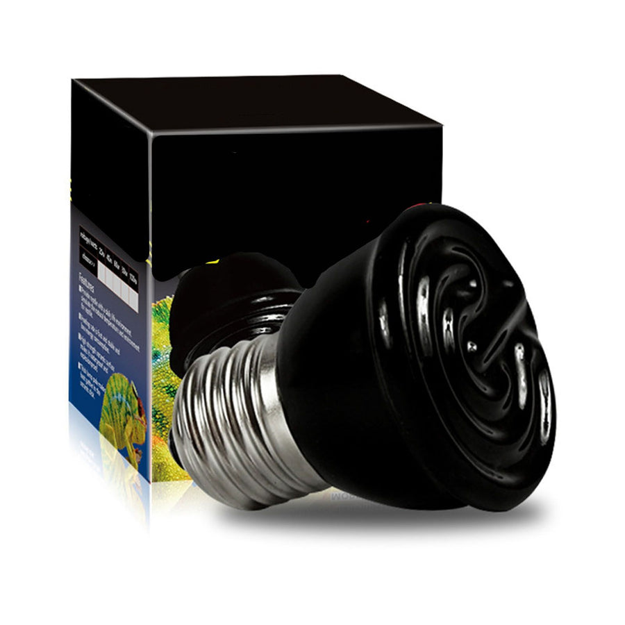 100W Ceramic Heating Lamp Non Luminous Pet Heating Light for Reptile Home 220V Black