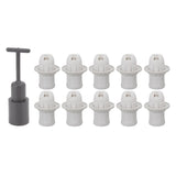 10PCS E14 Lamp Holder ABS with Sleeve High Temperature Resistant Light Socket Base for Home White