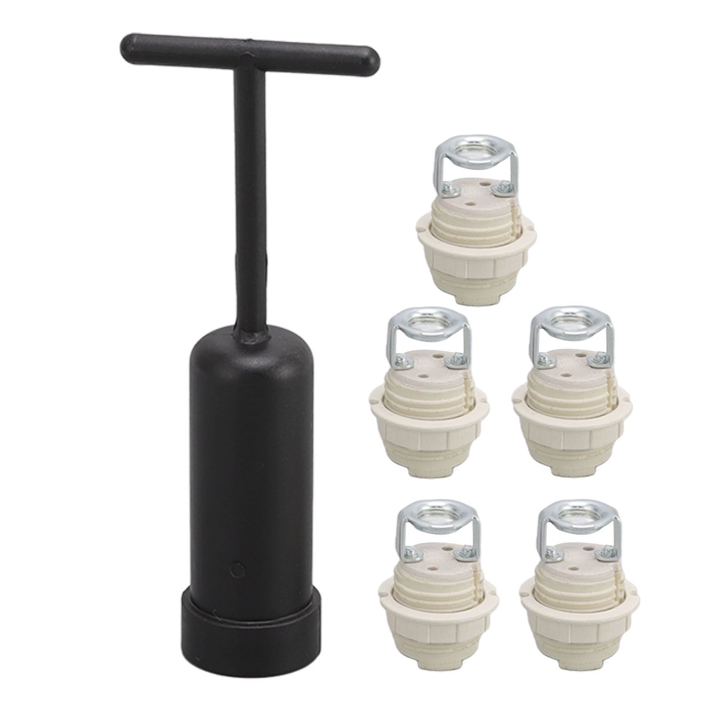 G9 Ceramic Lamp Holder Bulb Base Socket Light Holder with Zinc Alloy M10 Ring for Home Bedroom