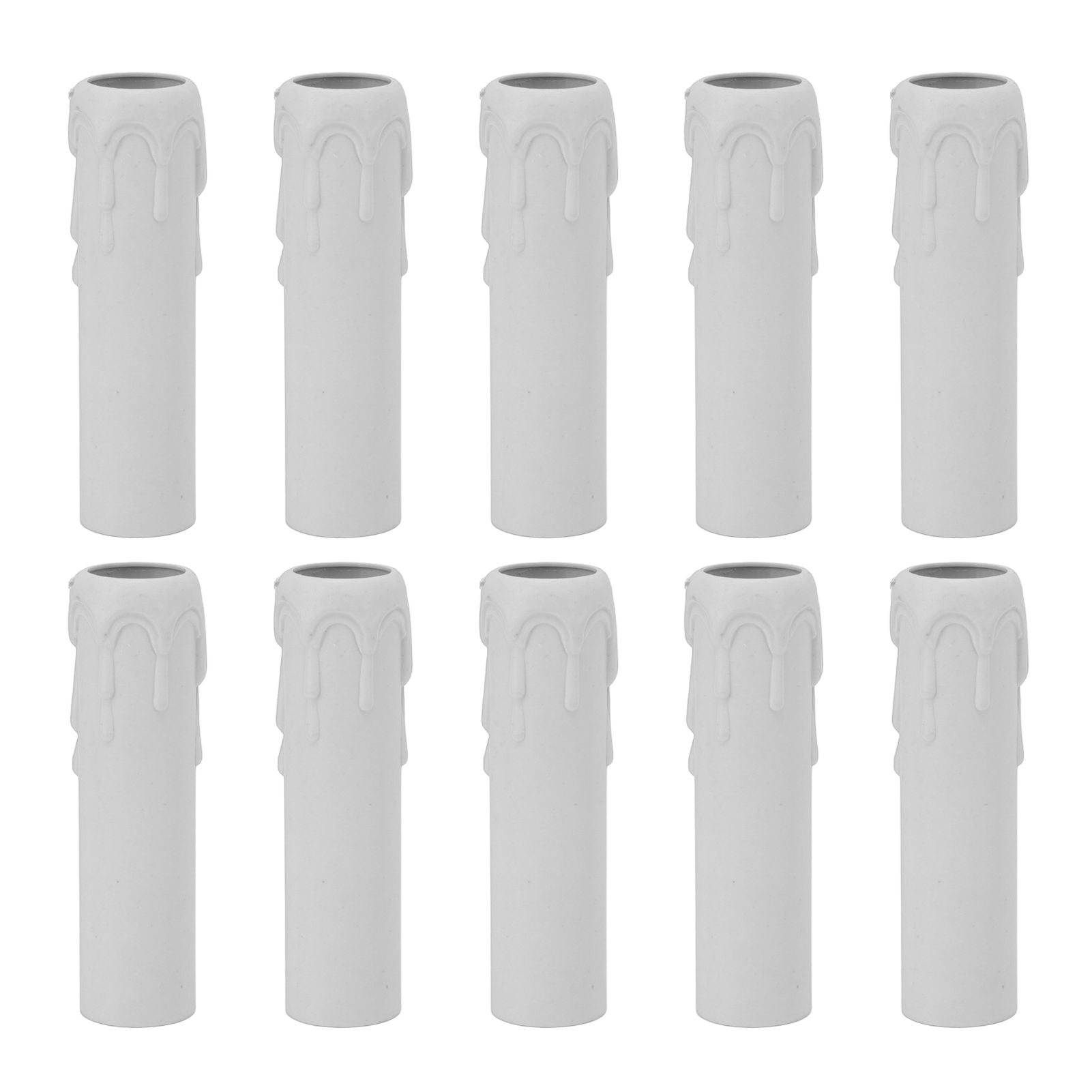 10pcs 4 Inch Candle Covers Sleeves Simulation Vintage Wax Drop Candle Socket Covers for Chandelier White