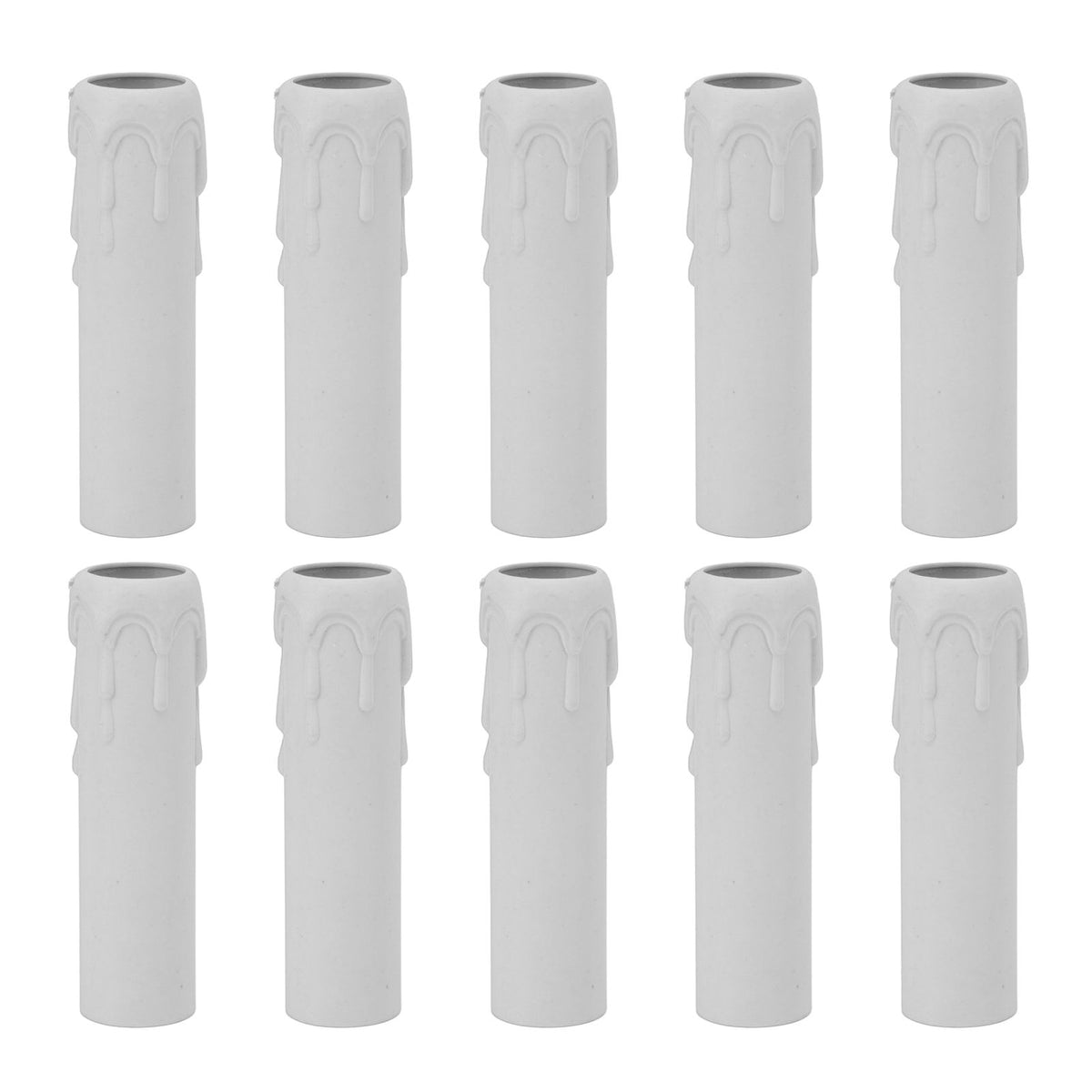 10pcs 4 Inch Candle Covers Sleeves Simulation Vintage Wax Drop Candle Socket Covers for Chandelier White