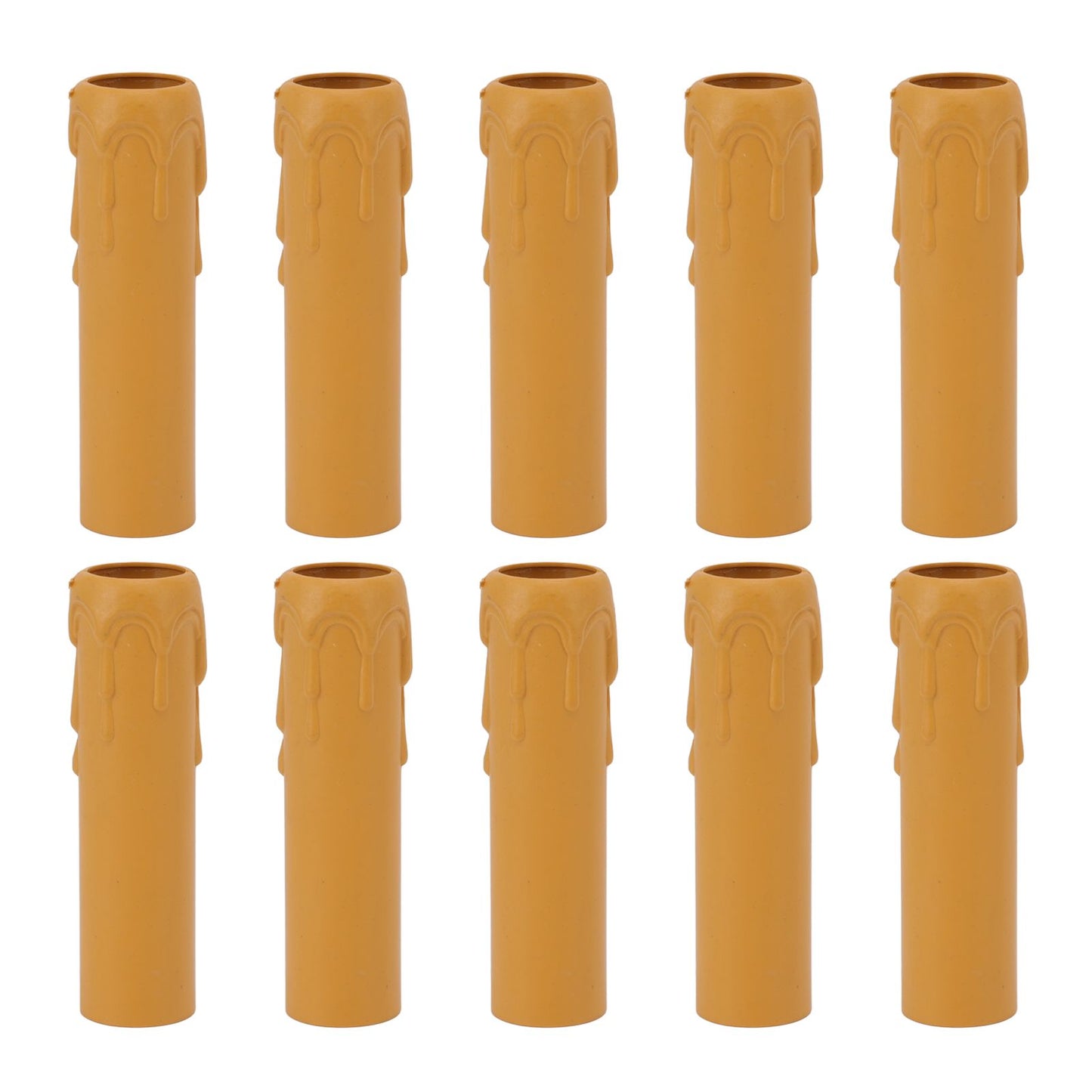 10pcs 4 Inch Candle Covers Sleeves Simulation Vintage Wax Drop Candle Socket Covers for Chandelier Yellow