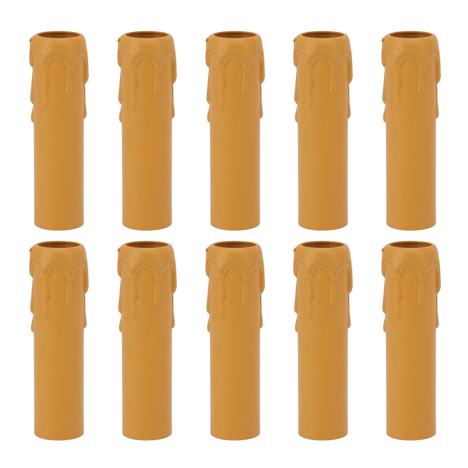10pcs 4 Inch Candle Covers Sleeves Simulation Vintage Wax Drop Candle Socket Covers for Chandelier Yellow