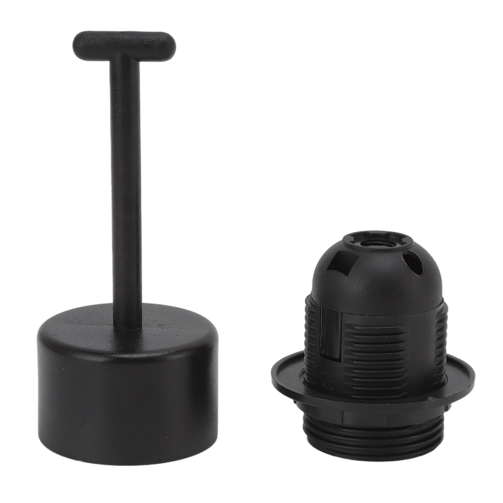 10Pcs E27 Light Base Socket Copper Core High Temperature Resistance E27 Light Holder Base with Lamp Sleeve for DIY Black