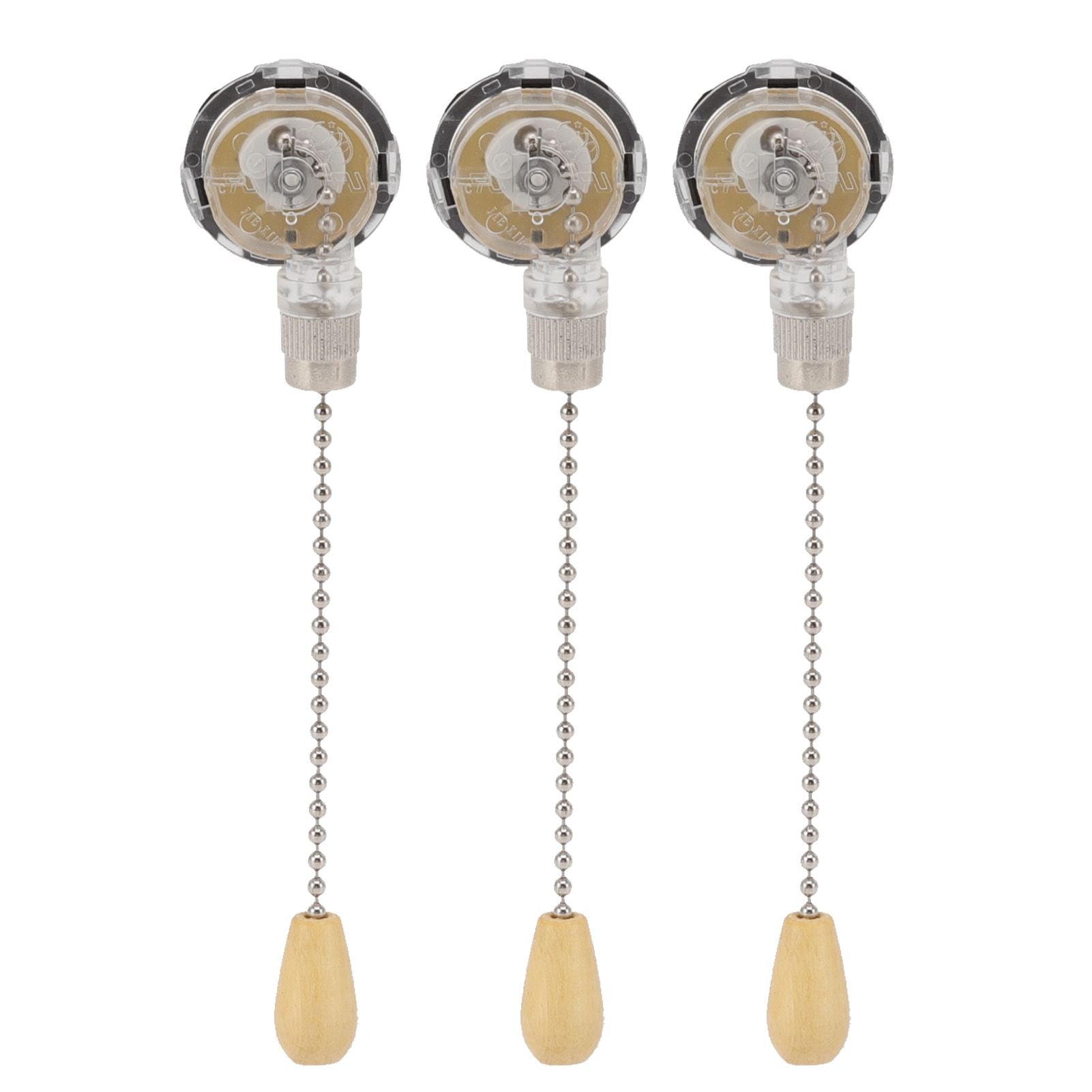 3Pcs Ceiling Fan Lamp Switch Rustproof Replacement Ceiling Light Pull Chain Switch 250V 125V Chrome