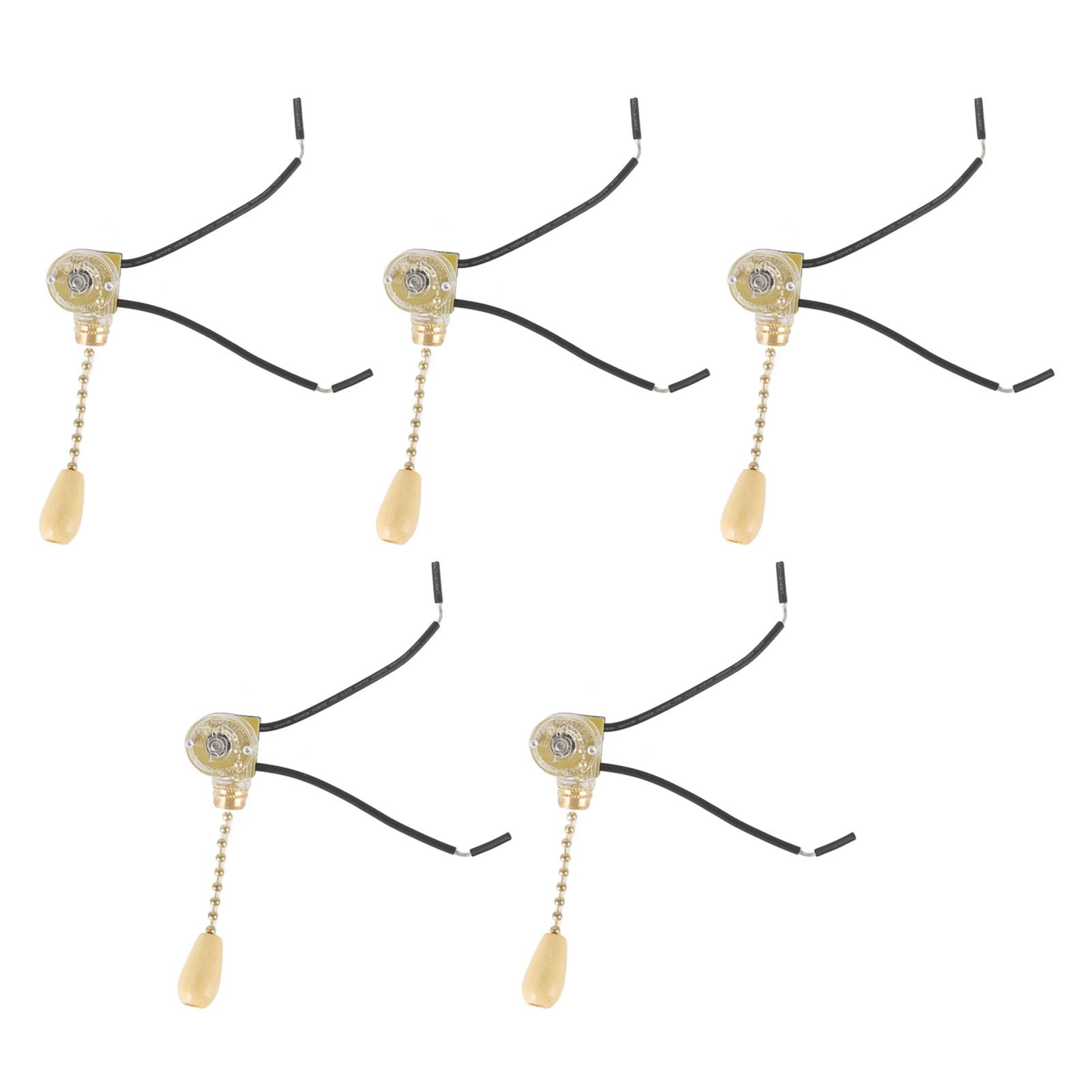 5pcs Pull Chain Switch Exquisite Replacement Ceiling Fan Light Switch Cord for Wall Lamp 250V 125V
