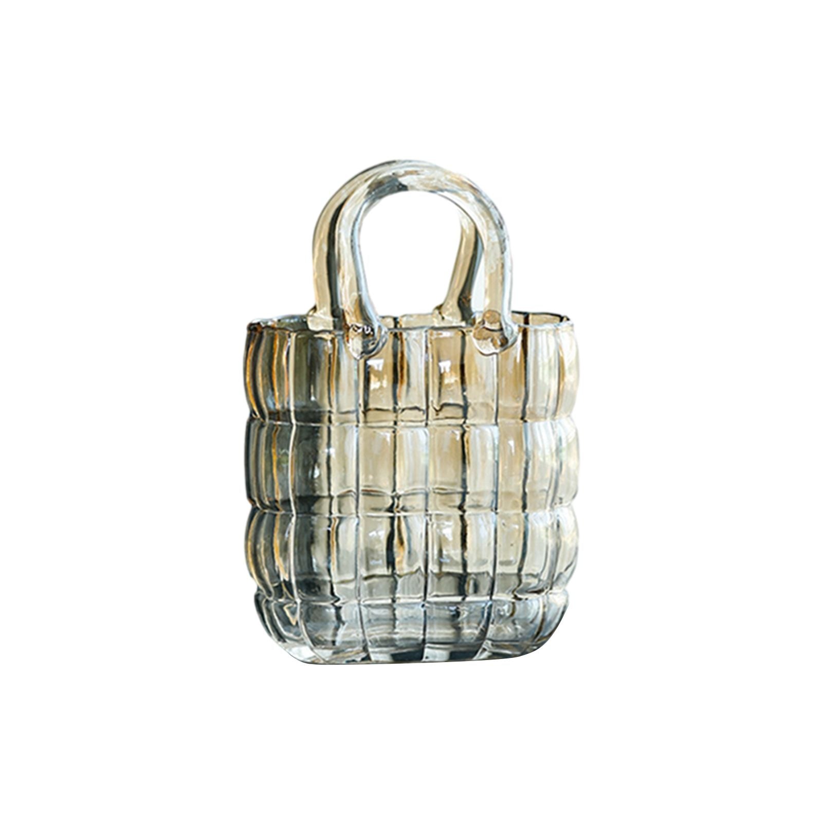 Glass Vase Transparent Hand Basket Living Room Flower Arrangement Creative Bag Fish Tank
