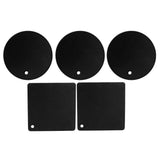 5Pcs Silicone Trivet Mat Square Round Honeycomb Hot Pad Non Slip Heat Resistant for Hot Plate Pans Kitchen Pots Black