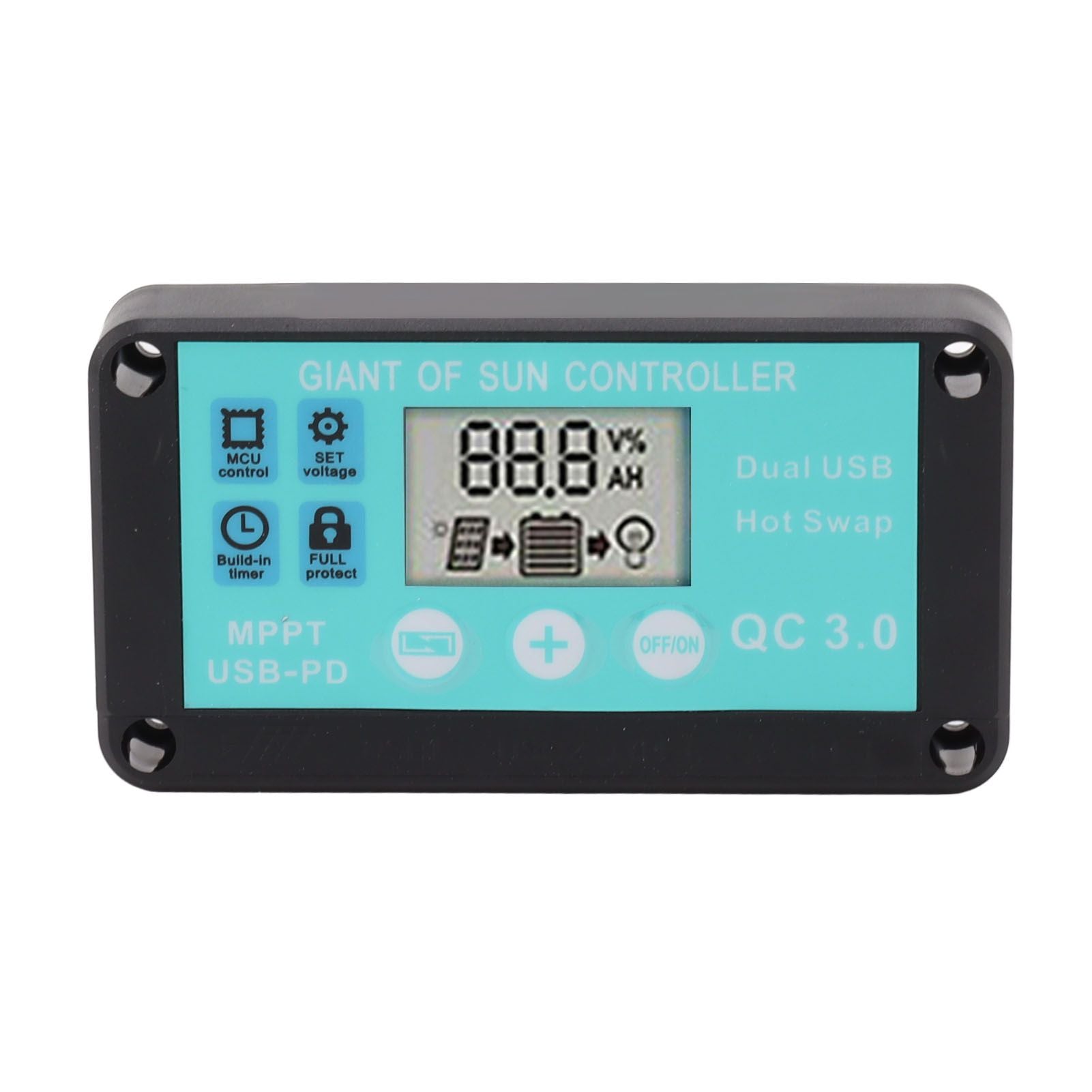 Solar Charge Controller Dual USB Output Fast Charging Solar Panel Regulator 12V/24V for Household Industry 30A