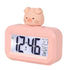 Electronic Clock Cute Cartoon LED Screen Desktop Electronic Alarm Data Time Calendar Temperature Clock Pink Piggy