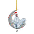 Christmas Pendant Chicken with Hat Scarf Christmas Tree Hanging Ornament Holiday Party Decoration