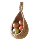 Hanging Wall Vegetable Fruit Basket Kitchen Hanging Storage Farm House Basket Bohemian Handwoven Wall Mount Fruit Veggie Basket